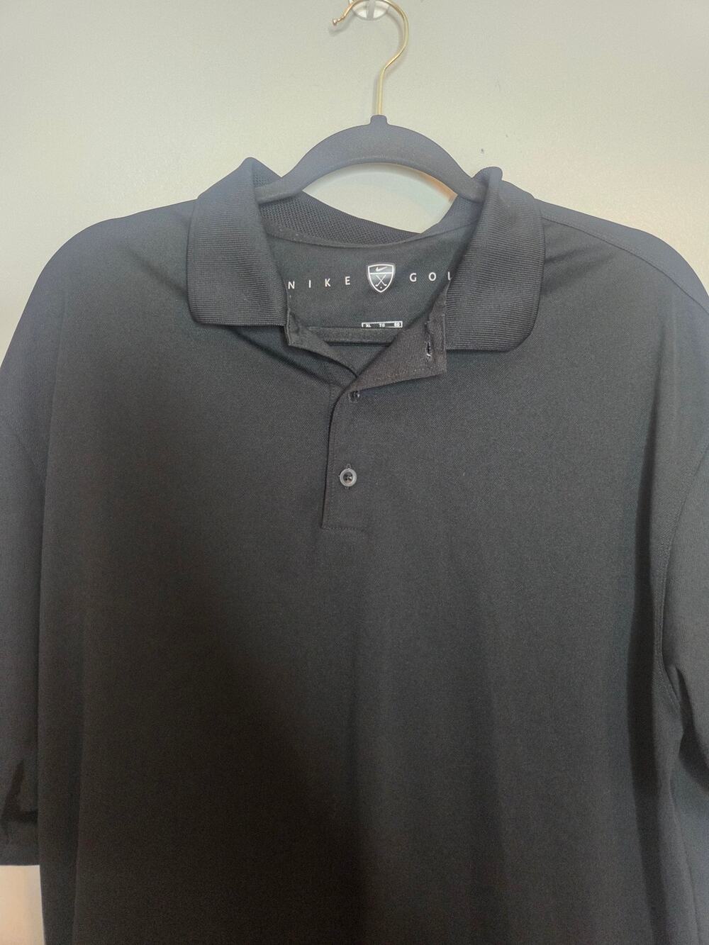 NIke Golf Dri-Fit Mens XL Black Short Sleeve Moister Wicking Golf Polo
